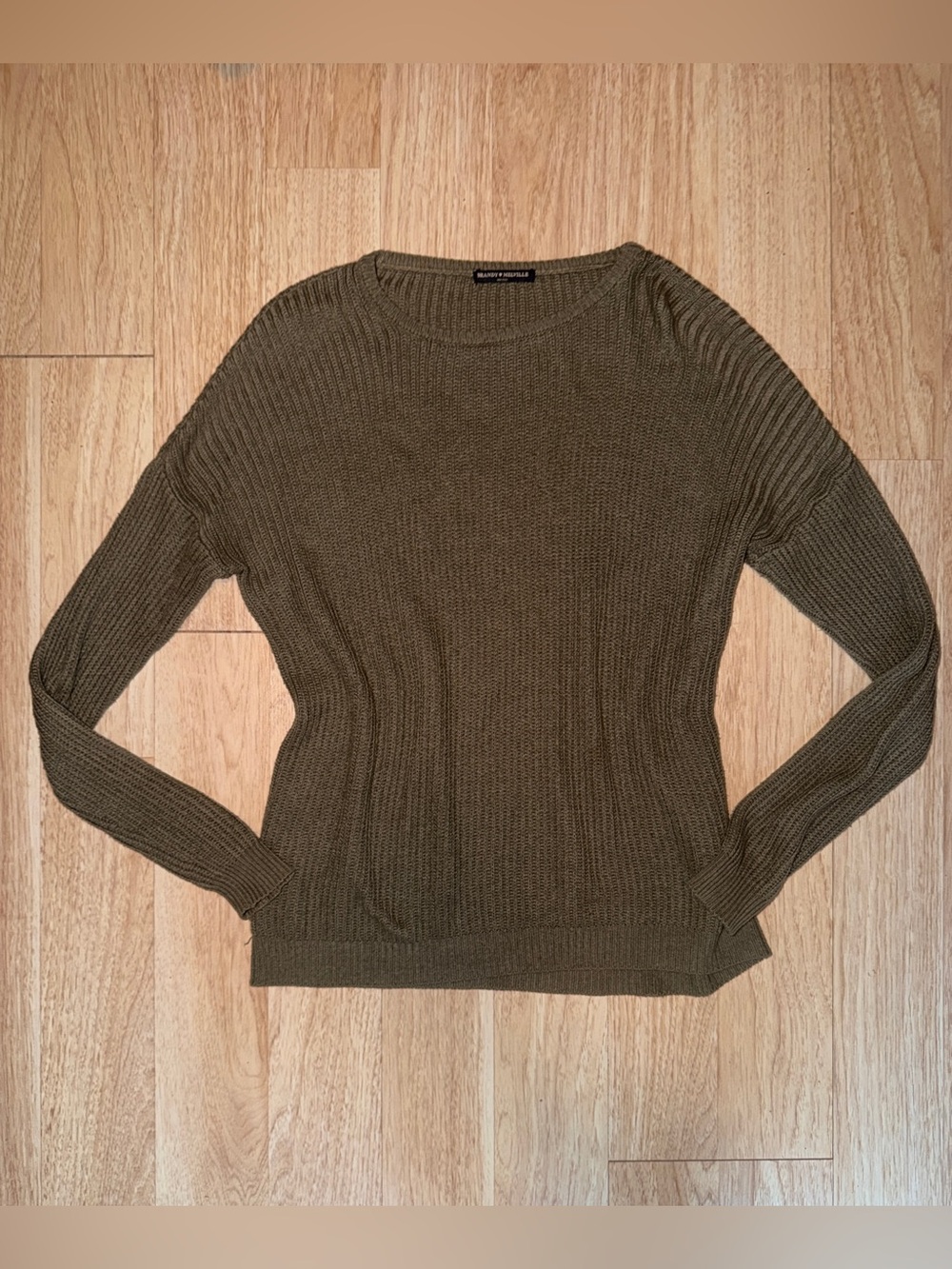 Olive Rib-Knit Sweater
